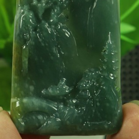 Cert'd Blue water 100% Natural A Jade jadeite Pendant Landscape 山水 - Picture 2 of 2